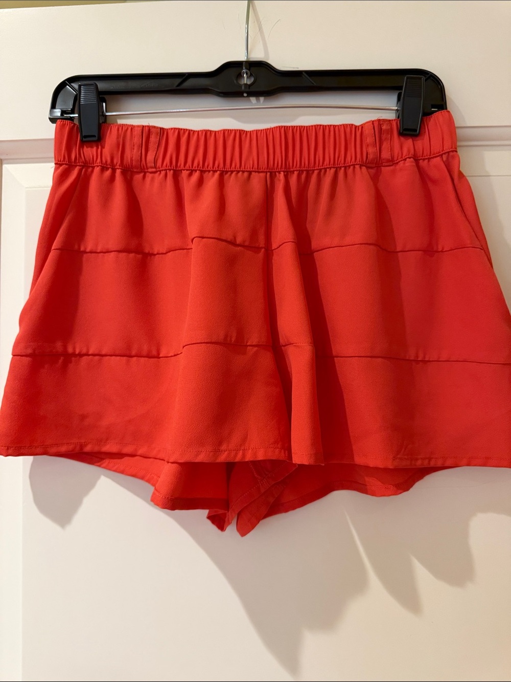 H&M Coral-Red Layered Skort with Elastic Waist